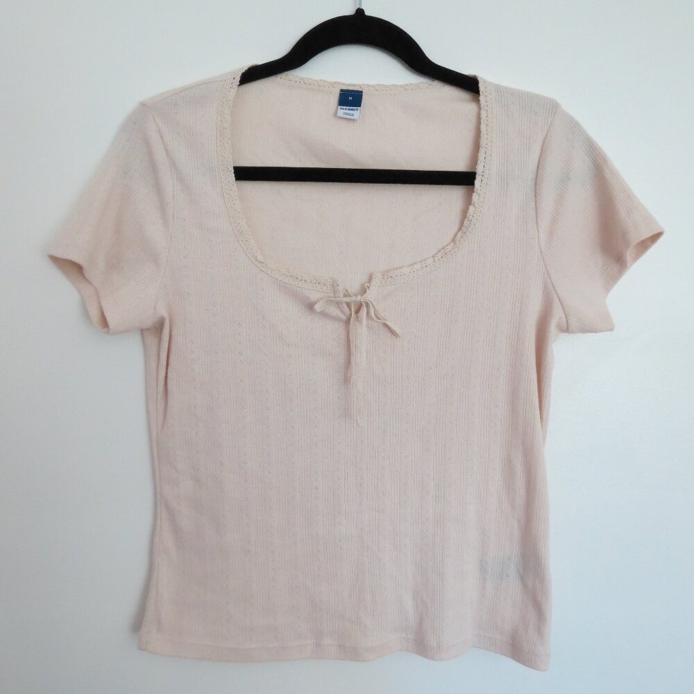 Old Navy Pointelle Top, Size Medium